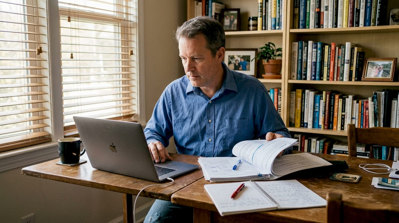 Entrepreneur completing U.S. business paperwork