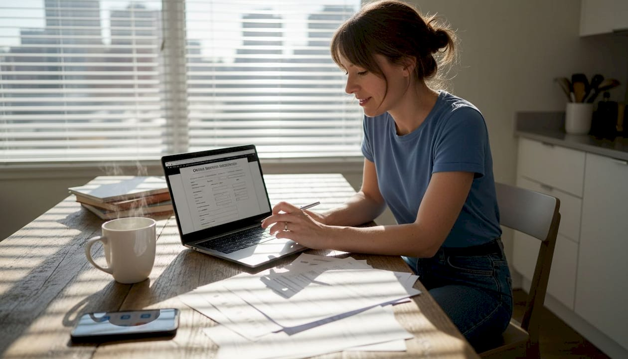 Entrepreneur working on US company formation documents