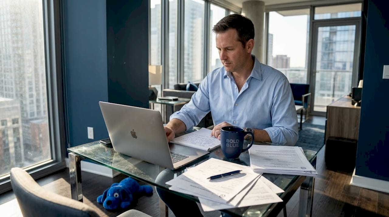 LLC owner working in home office setting