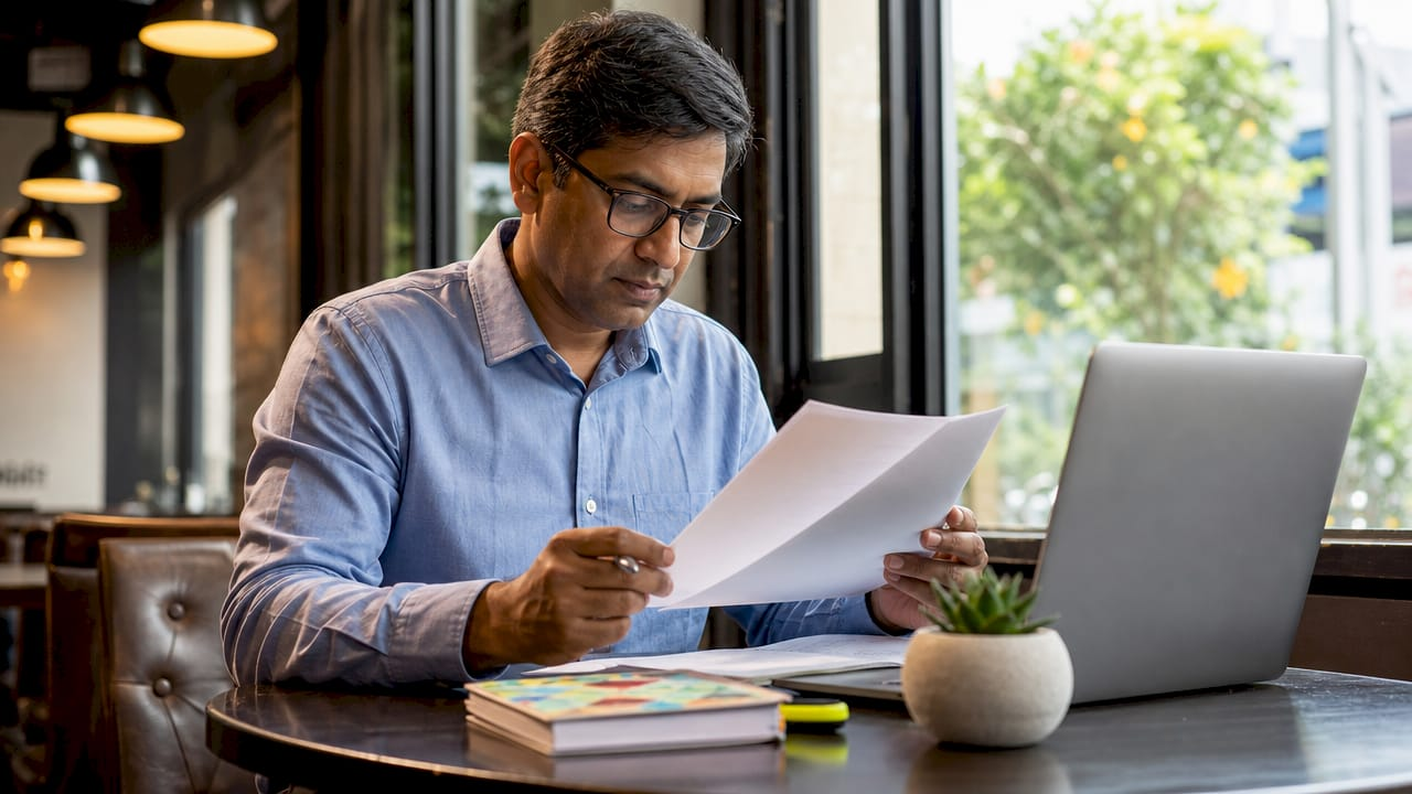 Foreign LLC owner reviewing IRS form paperwork